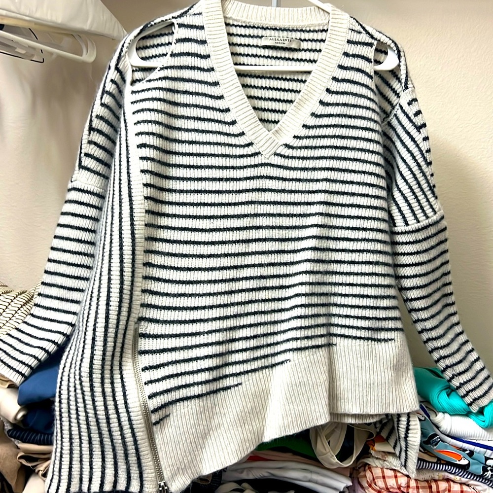 All Saints Asymmetrical cutout sweater M